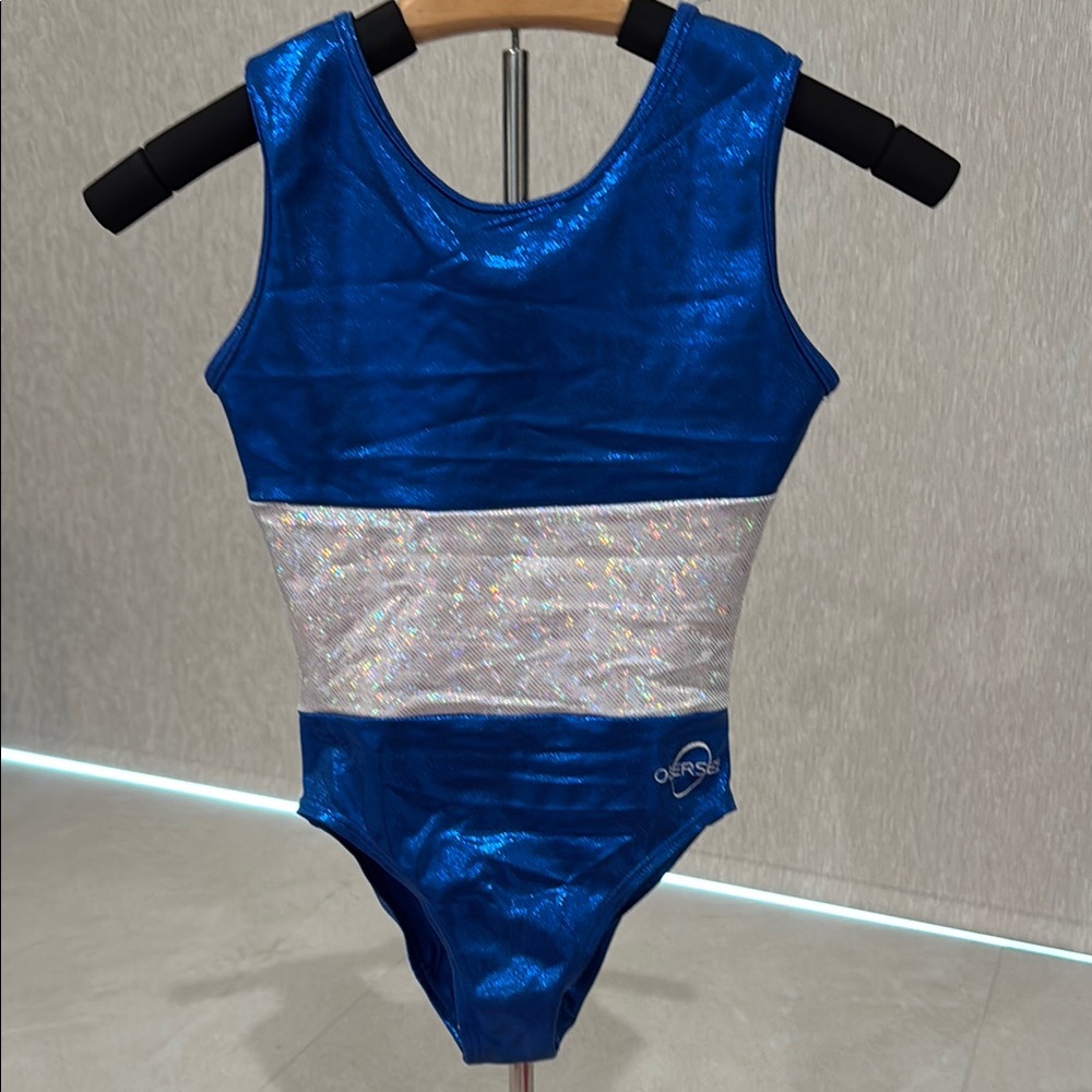 Obersee Blue and Silver Gymnastics Leotard child Large